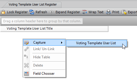 Voting Menu Creating Voting Template User Lists